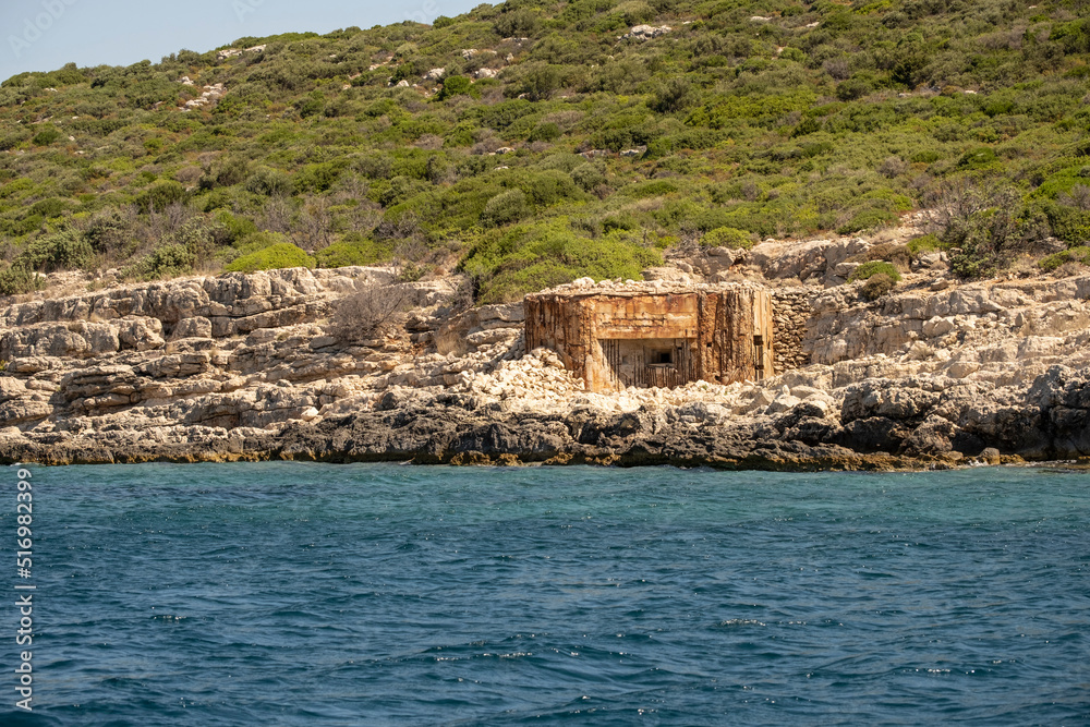 Old Bunker On The Coast of Turkish Aegean Coast