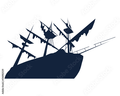 sunken pirate ship silhouette