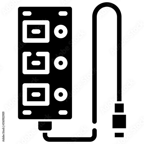USB HUB glyph icon,linear,outline,graphic,illustration