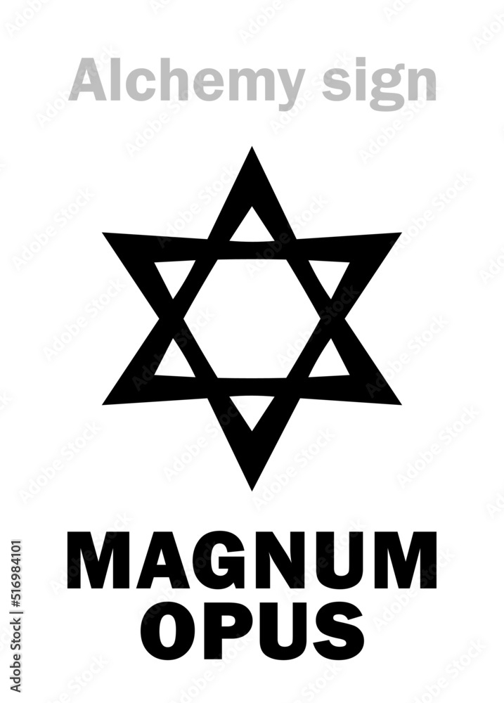 Alchemy Alphabet: MAGNUM OPUS (The Great Work, The Great Deed) — The creation of The Philosopher's Stone, efforts to discover it; the Result of merging the primary elements (The Mystical Union). Alchemy Alphabet: MAGNUM OPUS (The Great Work, The Great Deed) — The creation of The Philosopher's Stone, efforts to discover it; the Result of merging the primary elements (The Mystical Union).