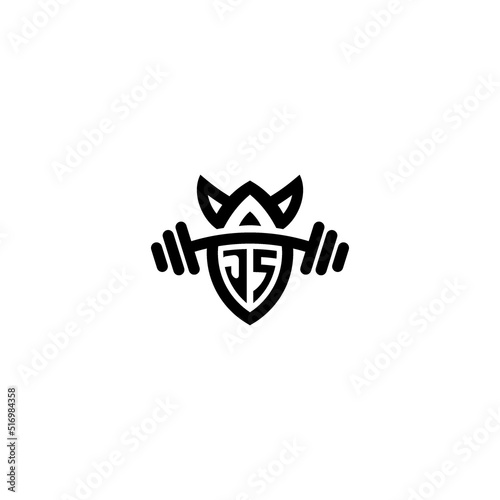 JS line fitness initial concept with high quality logo design