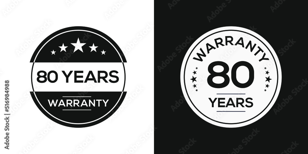Obraz premium 80 years warranty seal stamp, vector label.