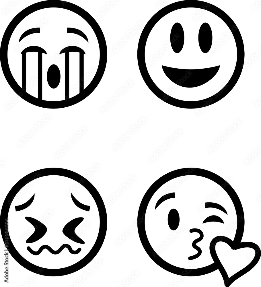 Fototapeta premium vector emoji set isolated on white background, vector illustration 