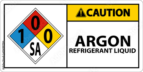 NFPA Caution Argon Refrigerant Liquid 1-0-0-SA Sign