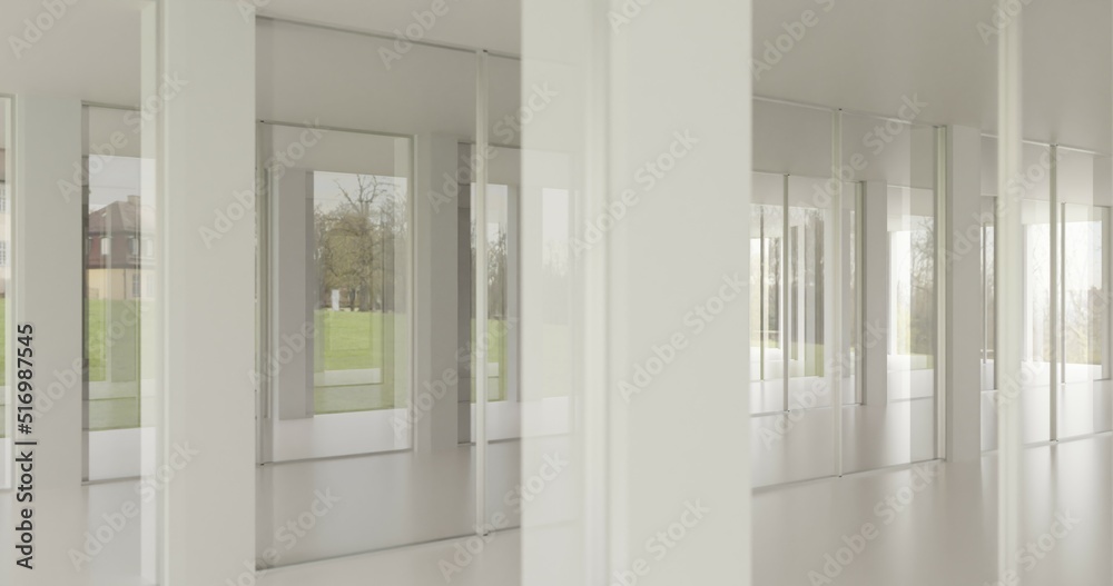 Fototapeta premium empty room with windows made in 3d