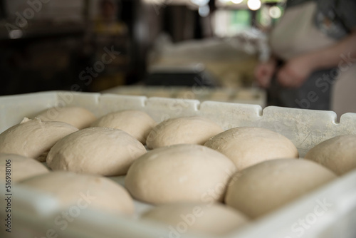 Naklejka dough balls ready for baking