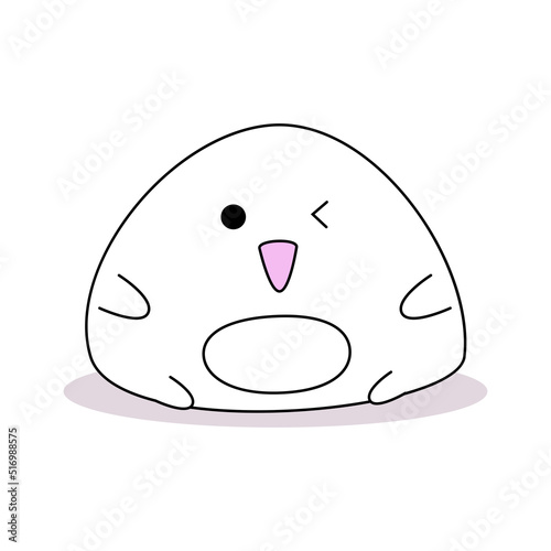 Japanese dessert mochi. Cute rice dessert for emoticons, printing on clothes, stamps, labels.