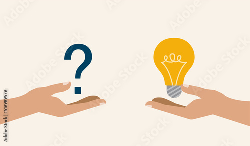 Question and answer, solving problem or business solution, FAQ concept