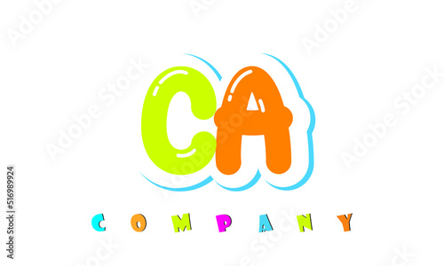 letters CA creative logo for Kids toy store, school, company, agency. stylish colorful alphabet logo vector template