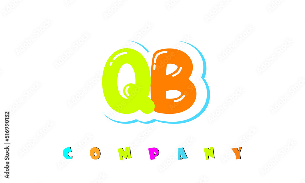 letters QB creative logo for Kids toy store, school, company, agency. stylish colorful alphabet logo vector template letters QB creative logo for Kids toy store, school, company, agency. stylish colorful alphabet logo vector template