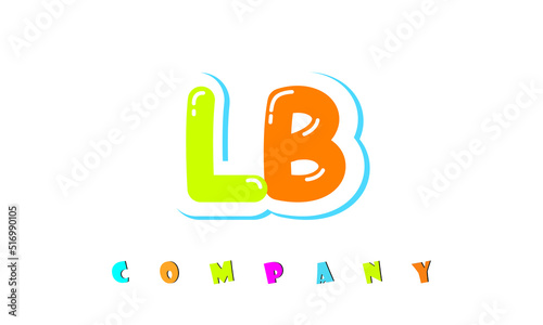 letters LB creative logo for Kids toy store, school, company, agency. stylish colorful alphabet logo vector template