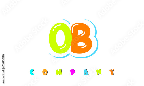 letters OB creative logo for Kids toy store, school, company, agency. stylish colorful alphabet logo vector template