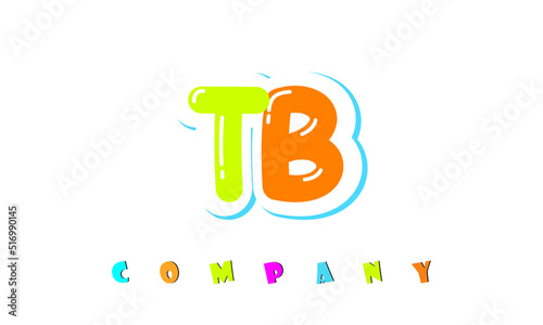 letters TB creative logo for Kids toy store, school, company, agency. stylish colorful alphabet logo vector template
