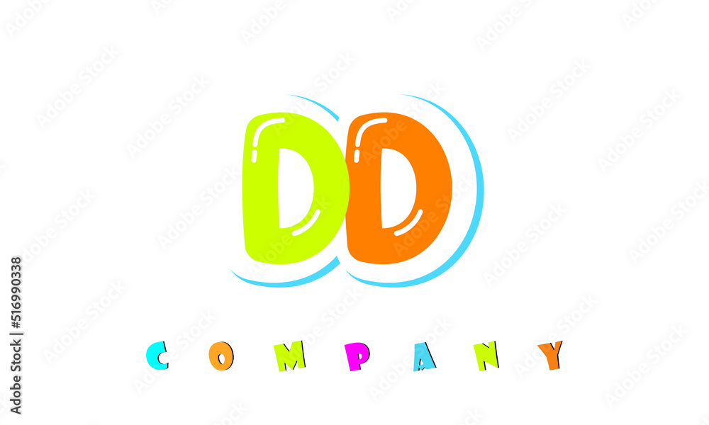 letters DD creative logo for Kids toy store, school, company, agency. stylish colorful alphabet logo vector template letters DD creative logo for Kids toy store, school, company, agency. stylish colorful alphabet logo vector template