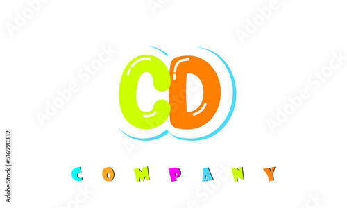 letters CD creative logo for Kids toy store, school, company, agency. stylish colorful alphabet logo vector template