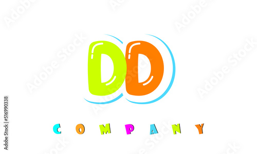 letters DD creative logo for Kids toy store, school, company, agency. stylish colorful alphabet logo vector template