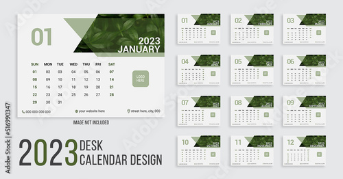 Nature 2023 Calendar Template Design 