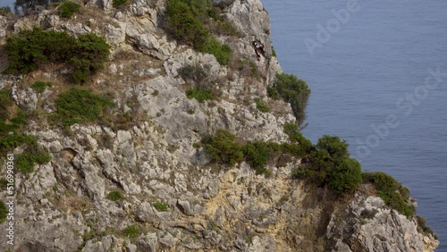 Rocks on a mountain in Palaiokastritsa village, Corfu Island in Greece, 4k photo