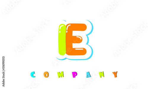 letters IE creative logo for Kids toy store, school, company, agency. stylish colorful alphabet logo vector template