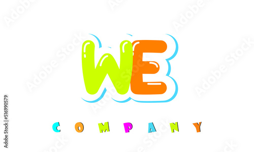 letters WE creative logo for Kids toy store, school, company, agency. stylish colorful alphabet logo vector template