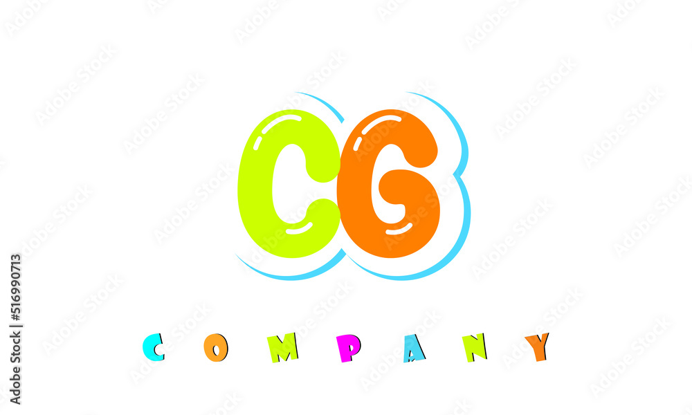 letters CG creative logo for Kids toy store, school, company, agency. stylish colorful alphabet logo vector template letters CG creative logo for Kids toy store, school, company, agency. stylish colorful alphabet logo vector template