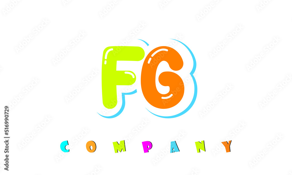 letters FG creative logo for Kids toy store, school, company, agency. stylish colorful alphabet logo vector template letters FG creative logo for Kids toy store, school, company, agency. stylish colorful alphabet logo vector template