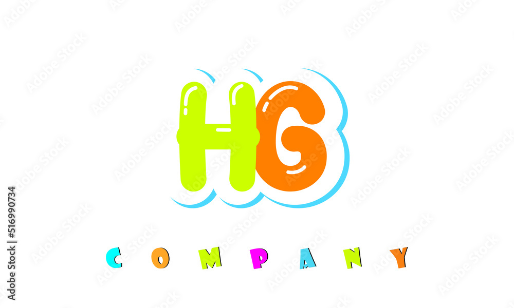 letters HG creative logo for Kids toy store, school, company, agency. stylish colorful alphabet logo vector template letters HG creative logo for Kids toy store, school, company, agency. stylish colorful alphabet logo vector template