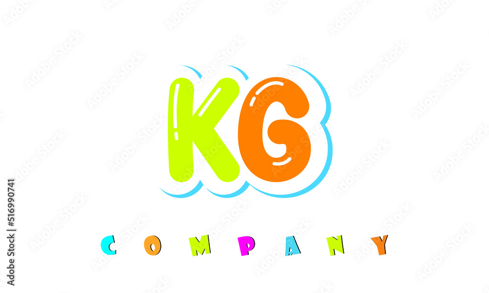 letters KG creative logo for Kids toy store, school, company, agency. stylish colorful alphabet logo vector template letters KG creative logo for Kids toy store, school, company, agency. stylish colorful alphabet logo vector template