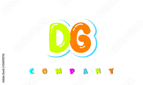 letters DG creative logo for Kids toy store, school, company, agency. stylish colorful alphabet logo vector template