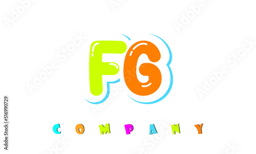 letters FG creative logo for Kids toy store, school, company, agency. stylish colorful alphabet logo vector template