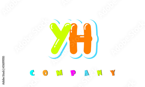 letters YH creative logo for Kids toy store, school, company, agency. stylish colorful alphabet logo vector template