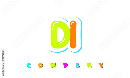 letters DI creative logo for Kids toy store, school, company, agency. stylish colorful alphabet logo vector template