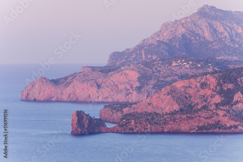 Sa Foradada y punta de Muleta desde  Banyalbufar, Parque natural de la Sierra de Tramuntana. Mallorca. Islas Baleares. Spain. photo