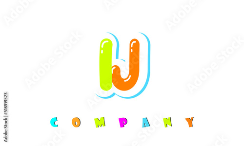 letters IJ creative logo for Kids toy store, school, company, agency. stylish colorful alphabet logo vector template
