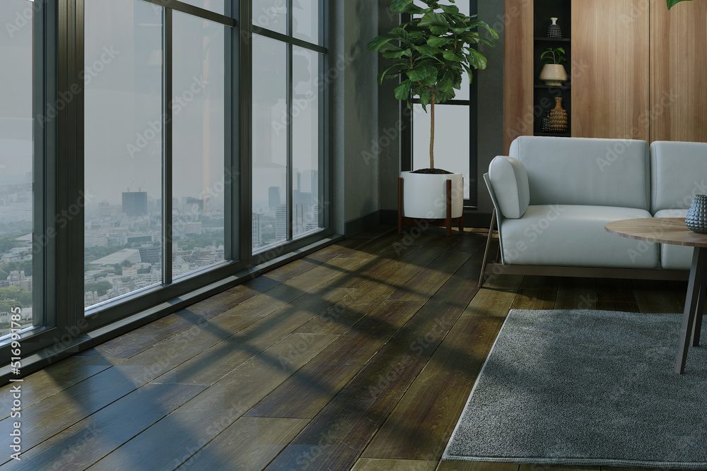 Fototapeta premium Living room interior modern style. 3D rendering.
