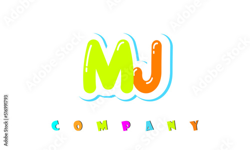 letters MJ creative logo for Kids toy store, school, company, agency. stylish colorful alphabet logo vector template
