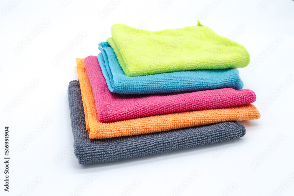 kitchen rag of different colors on white background kitchen rag of different colors on white background