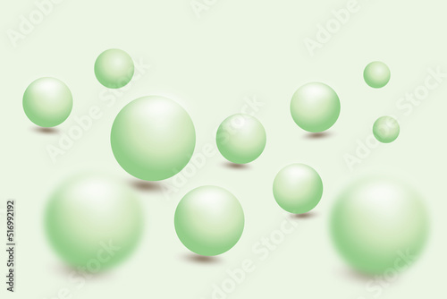 Green bubbles 3d abstract background