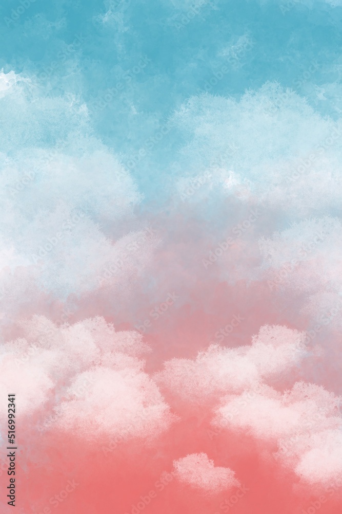 Sky pink blue and cloud water color gradient, Concept, landscape, travel, winter, city, snow, camping, wallpaper, portfolio, advertisement, night, dinner, evening, storm 