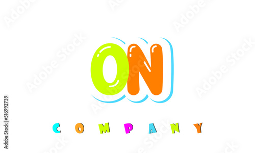 letters ON creative logo for Kids toy store, school, company, agency. stylish colorful alphabet logo vector template