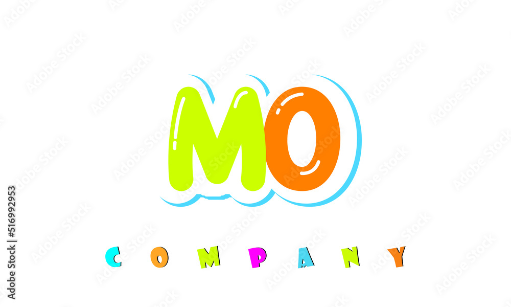 letters MO creative logo for Kids toy store, school, company, agency. stylish colorful alphabet logo vector template letters MO creative logo for Kids toy store, school, company, agency. stylish colorful alphabet logo vector template