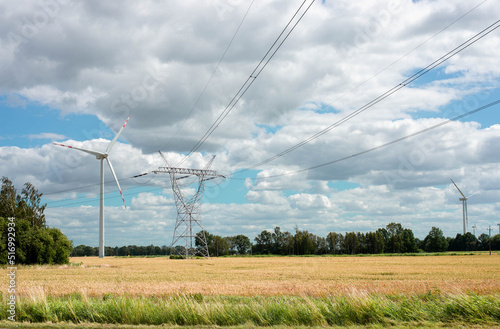Green energy. Windmills. Energy of the future.