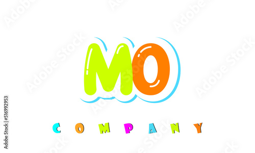 letters MO creative logo for Kids toy store, school, company, agency. stylish colorful alphabet logo vector template