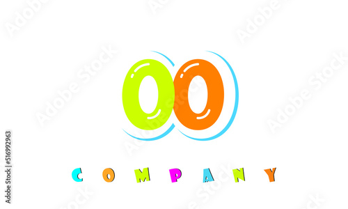 letters OO creative logo for Kids toy store, school, company, agency. stylish colorful alphabet logo vector template