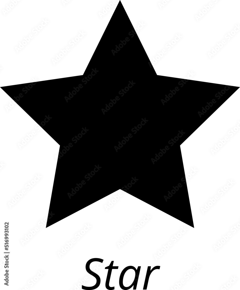 Star Geometric shape. Vector illustration of basic geometric figure. Understanding of geometry poster for teaching and learning in school. Vector illustration isolated on white background. Star Geometric shape. Vector illustration of basic geometric figure. Understanding of geometry poster for teaching and learning in school. Vector illustration isolated on white background.