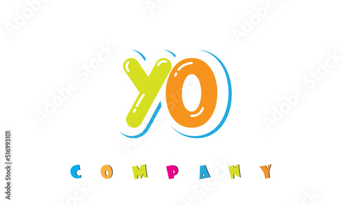 letters YO creative logo for Kids toy store, school, company, agency. stylish colorful alphabet logo vector template