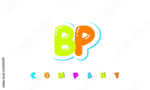 letters BP creative logo for Kids toy store, school, company, agency. stylish colorful alphabet logo vector template