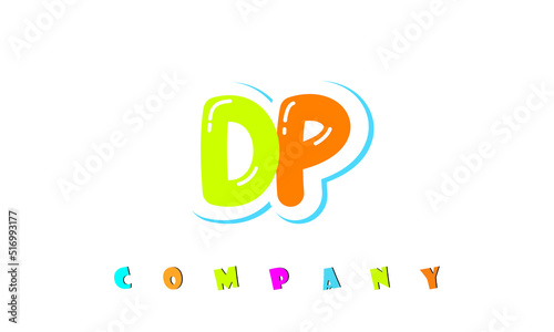 letters DP creative logo for Kids toy store, school, company, agency. stylish colorful alphabet logo vector template
