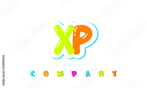letters XP creative logo for Kids toy store  school  company  agency. stylish colorful alphabet logo vector template