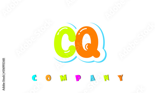 letters CQ creative logo for Kids toy store, school, company, agency. stylish colorful alphabet logo vector template